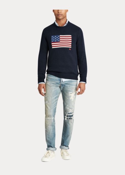 Polo Ralph Lauren The Iconic Flag Striktrøje Herre Danmark (XBGKM8052)